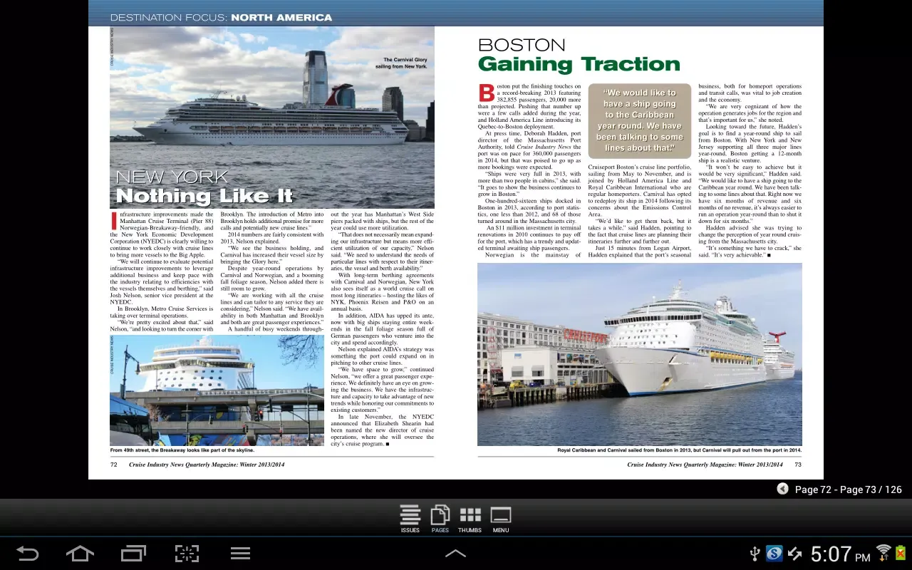 Capturas de tela do Cruise Industry News