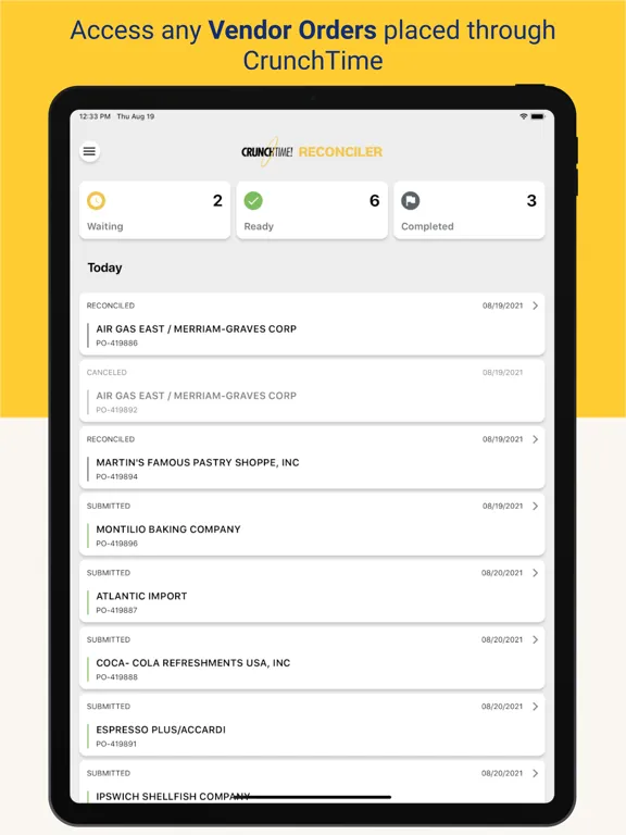 Crunchtime Reconciler iPad  スクリーンショット