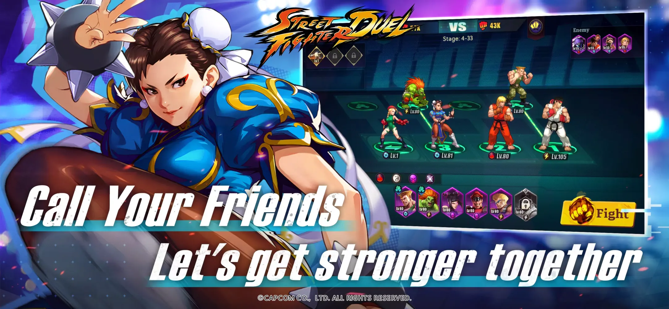 Ảnh chụp màn hình của Street Fighter Duel - Idle RPG