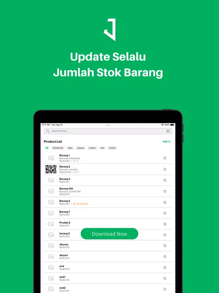Ảnh chụp màn hình của Jawara Kasir iPad 