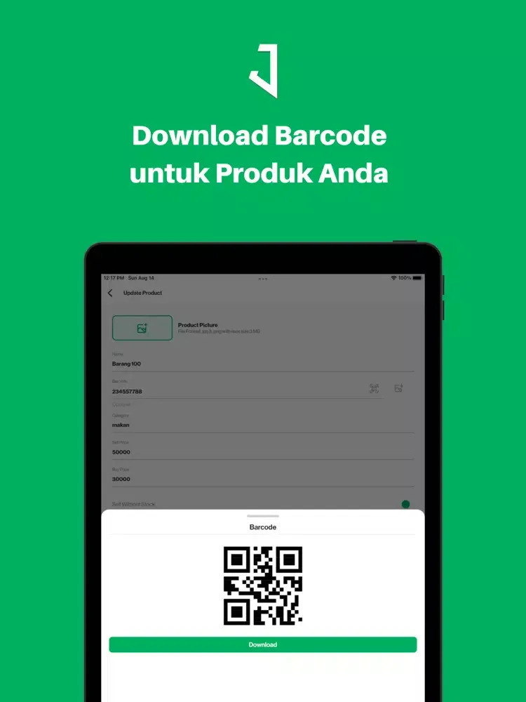 Ảnh chụp màn hình của Jawara Kasir iPad 