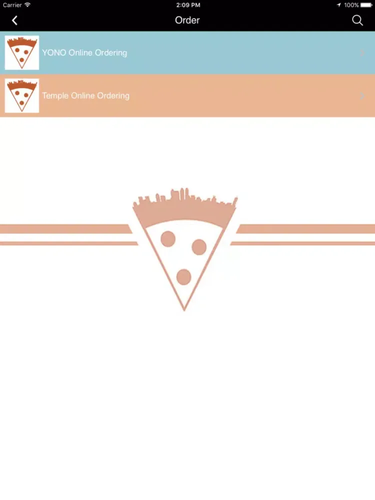 Tangkapan layar Pizza Fanatic Online Ordering iPad 