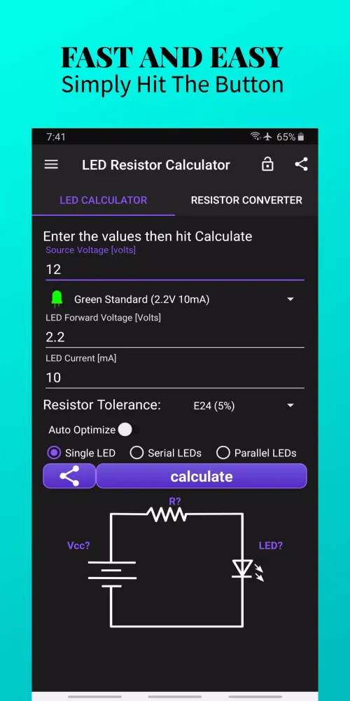 LED Resistor Calculator Ekran Görüntüleri