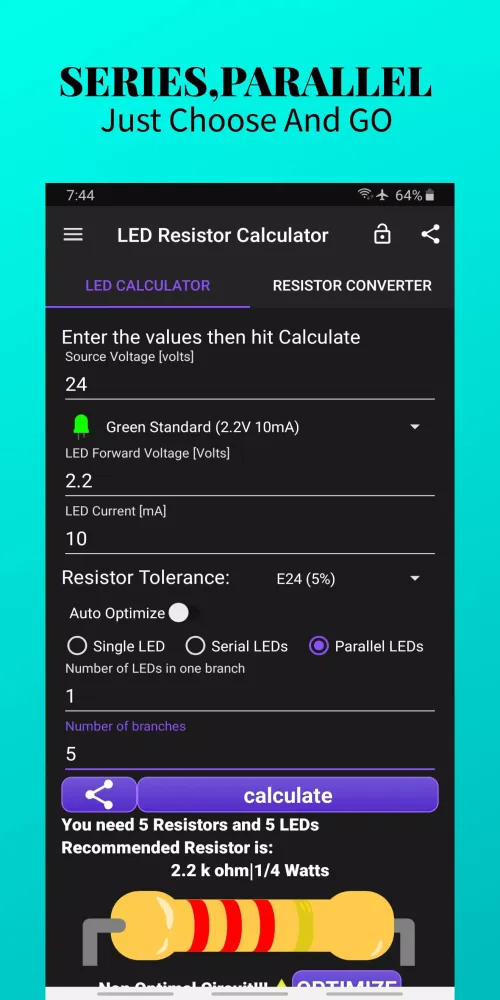 LED Resistor Calculator Ekran Görüntüleri
