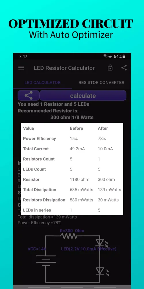 LED Resistor Calculator Ekran Görüntüleri