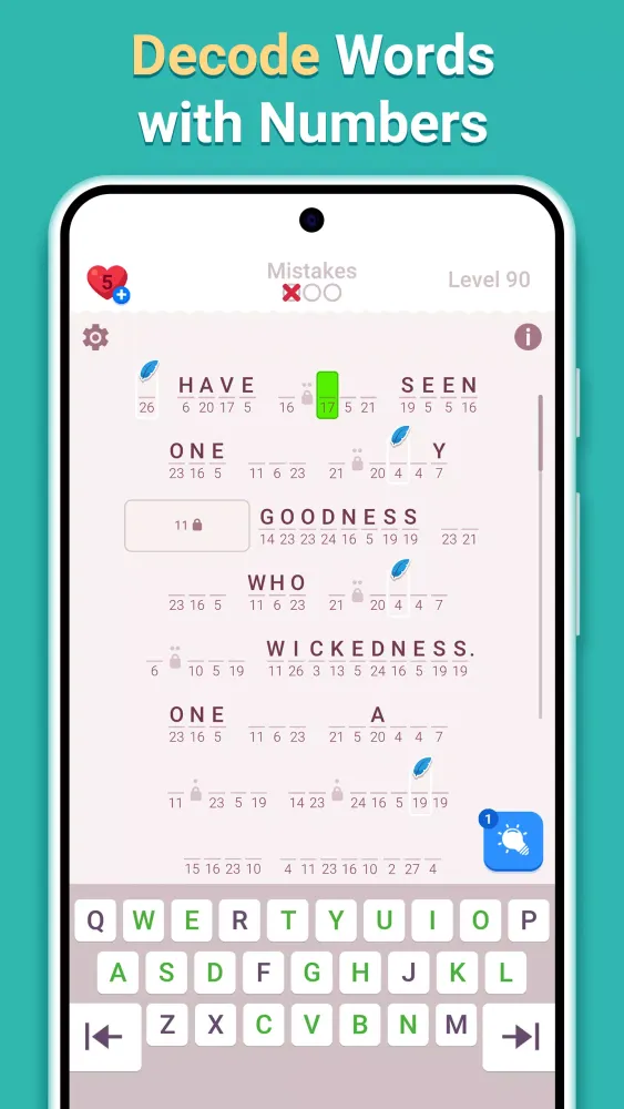 Tangkapan layar Cryptogram Letters and Numbers