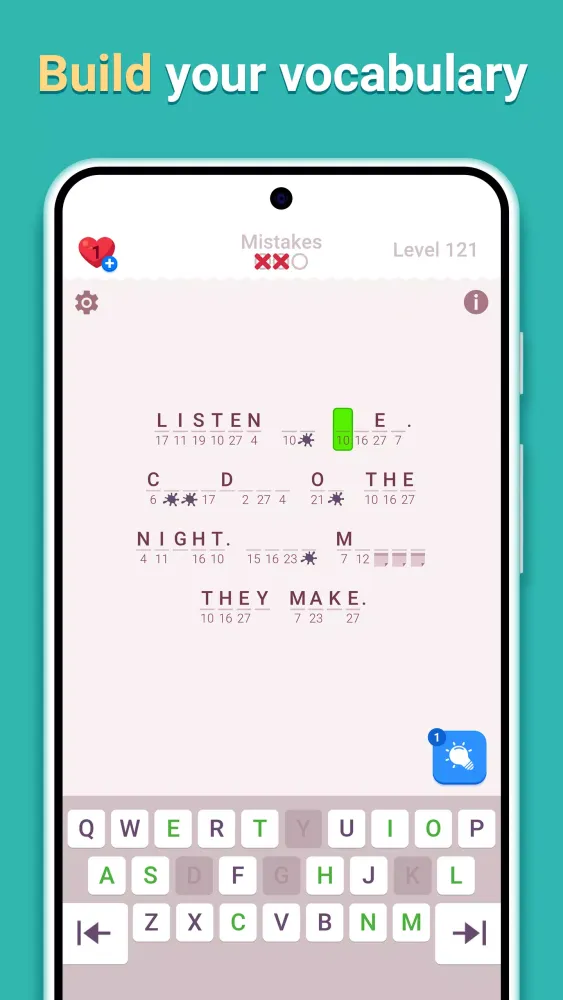 Tangkapan layar Cryptogram Letters and Numbers