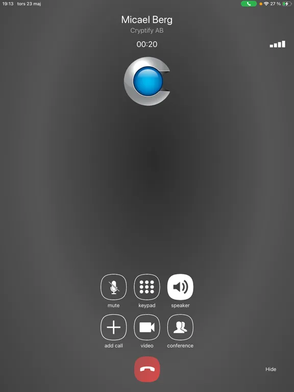 Cryptify Call iPad 应用截图