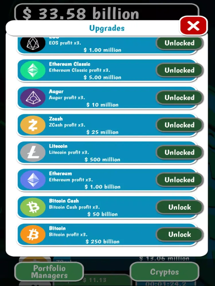 Ảnh chụp màn hình của Crypto Tycoon iPad 
