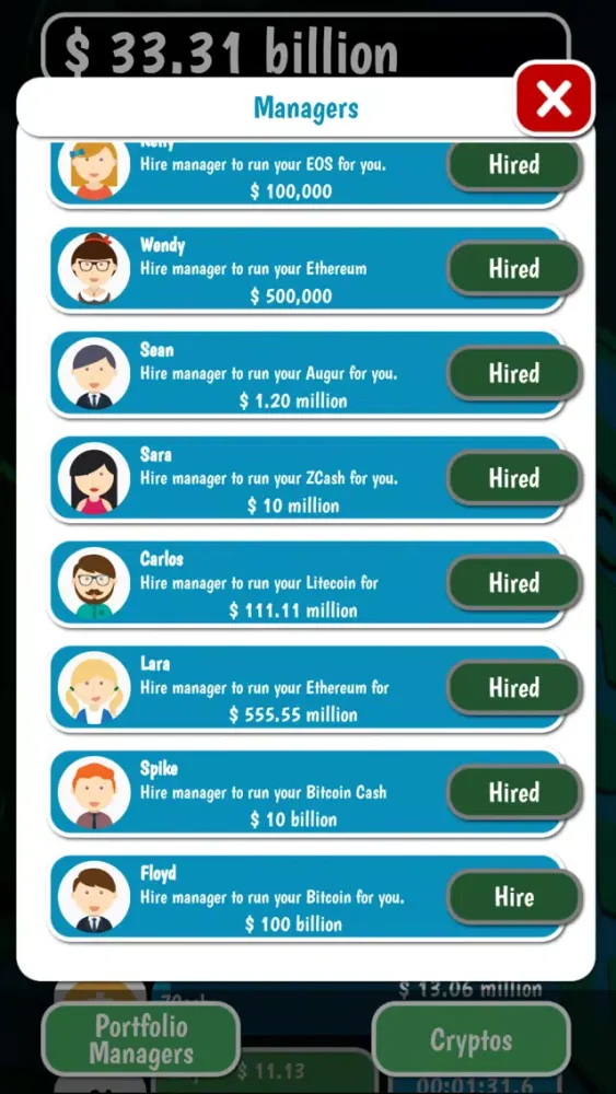 Ảnh chụp màn hình của Crypto Tycoon
