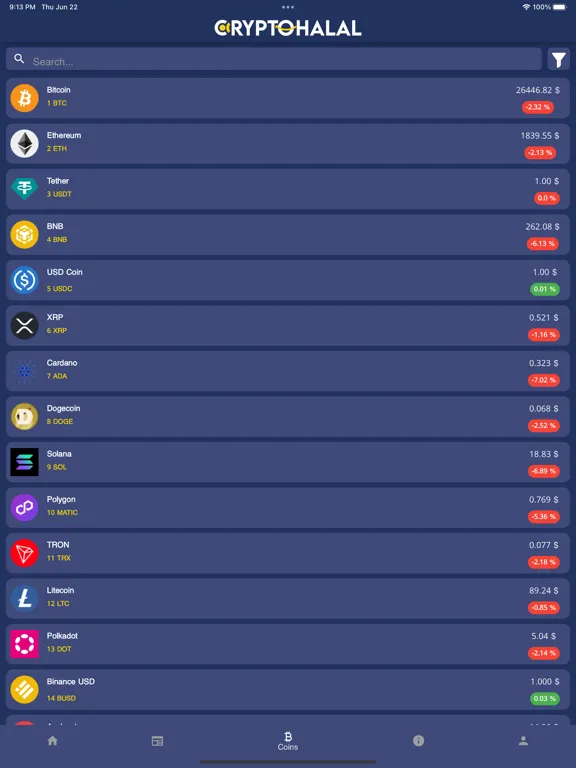 Tangkapan layar Crypto Halal iPad 