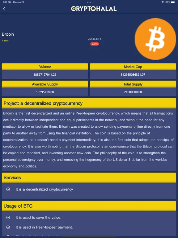 Tangkapan layar Crypto Halal iPad 