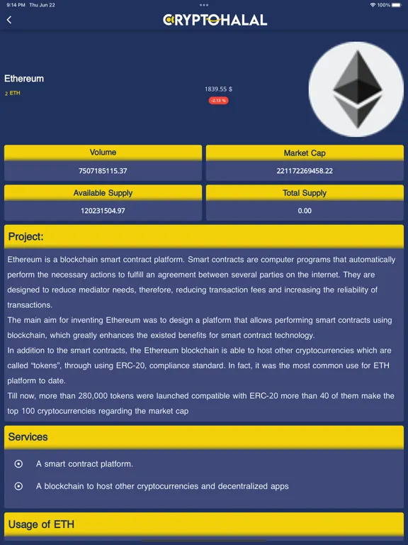 Tangkapan layar Crypto Halal iPad 