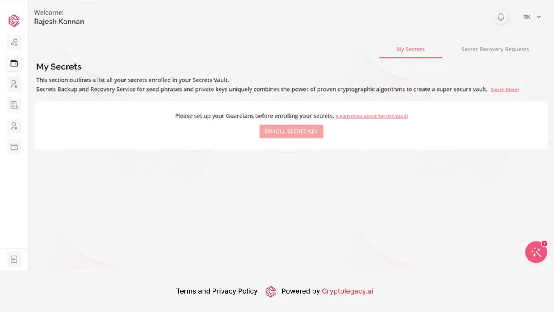 Crypto Legacy Screenshots