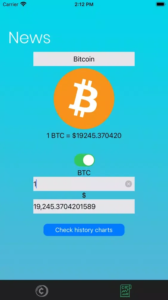Screenshot di BTGood: real-time trend