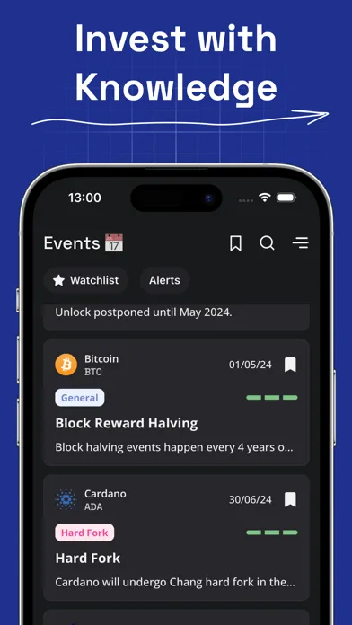 Capturas de pantalla de Crypto Signals: Events, News