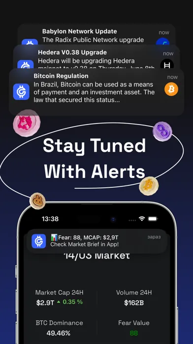 Capturas de pantalla de Crypto Signals: Events, News