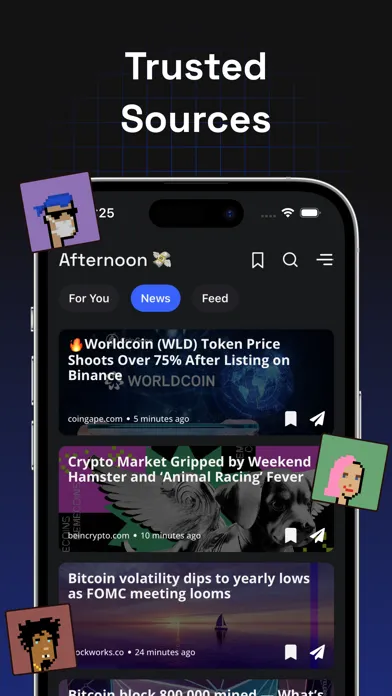 Capturas de pantalla de Crypto Signals: Events, News