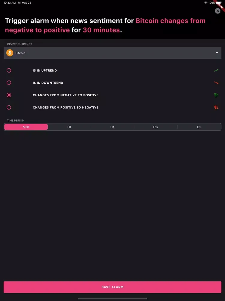 Tangkapan skrin CryptoMood: Crypto Sentiment iPad 