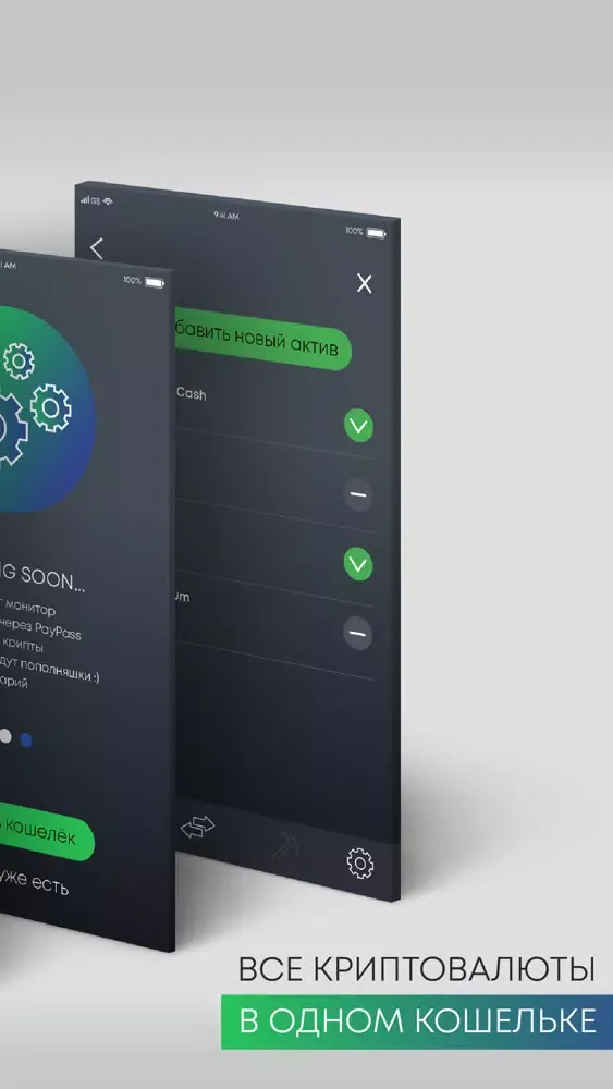 Zrzuty ekranu Cryptoneed: кошелек и обменник