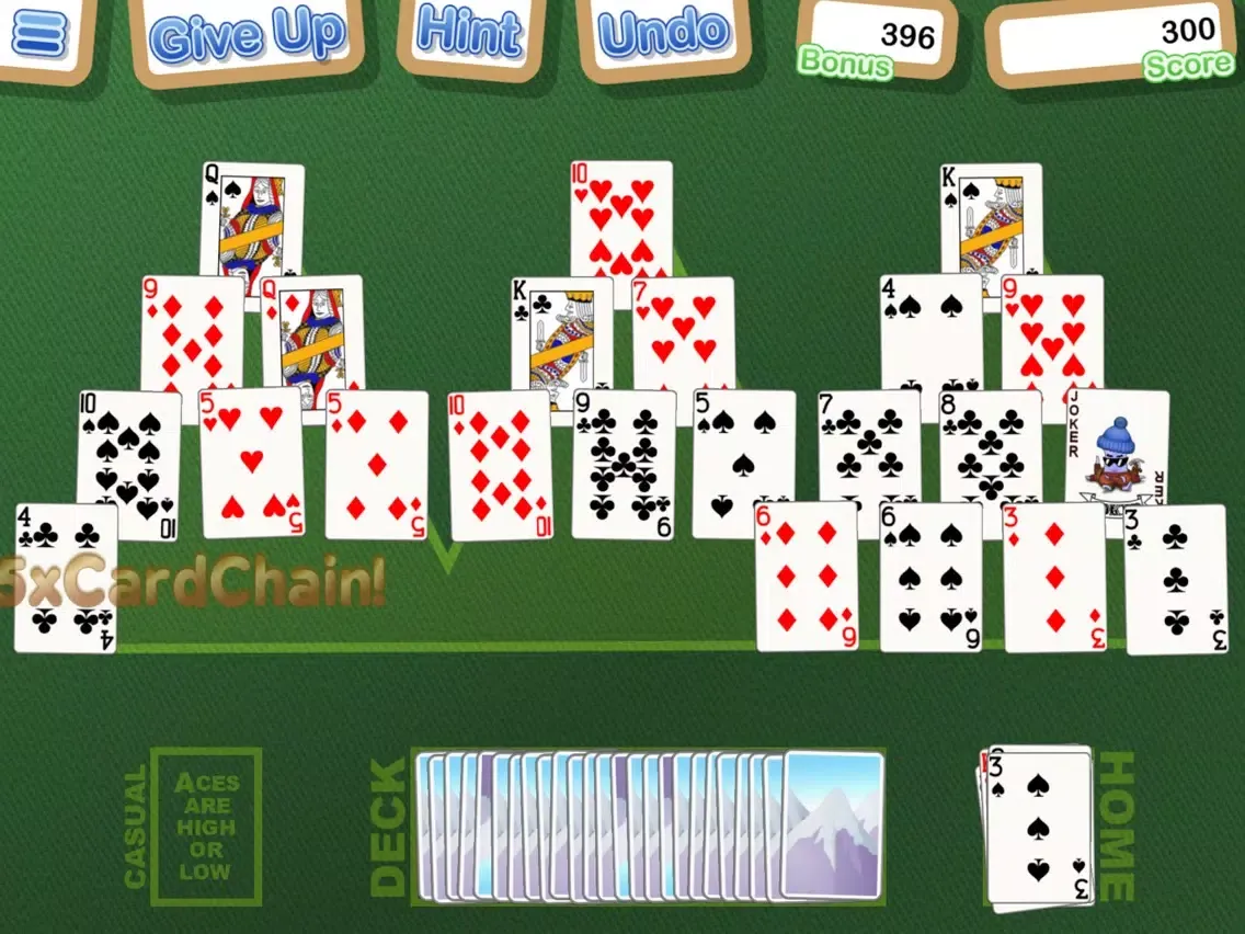 Tangkapan layar Crystal TriPeaks Solitaire iPad 
