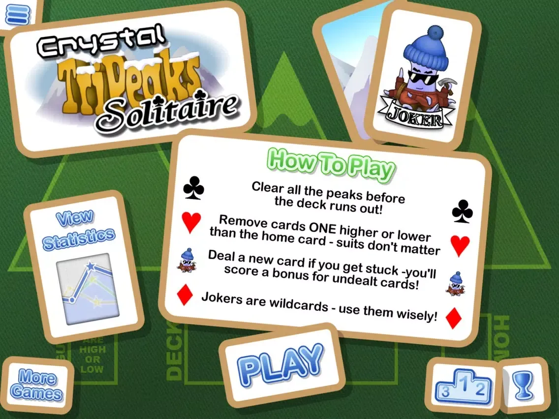 Tangkapan layar Crystal TriPeaks Solitaire iPad 