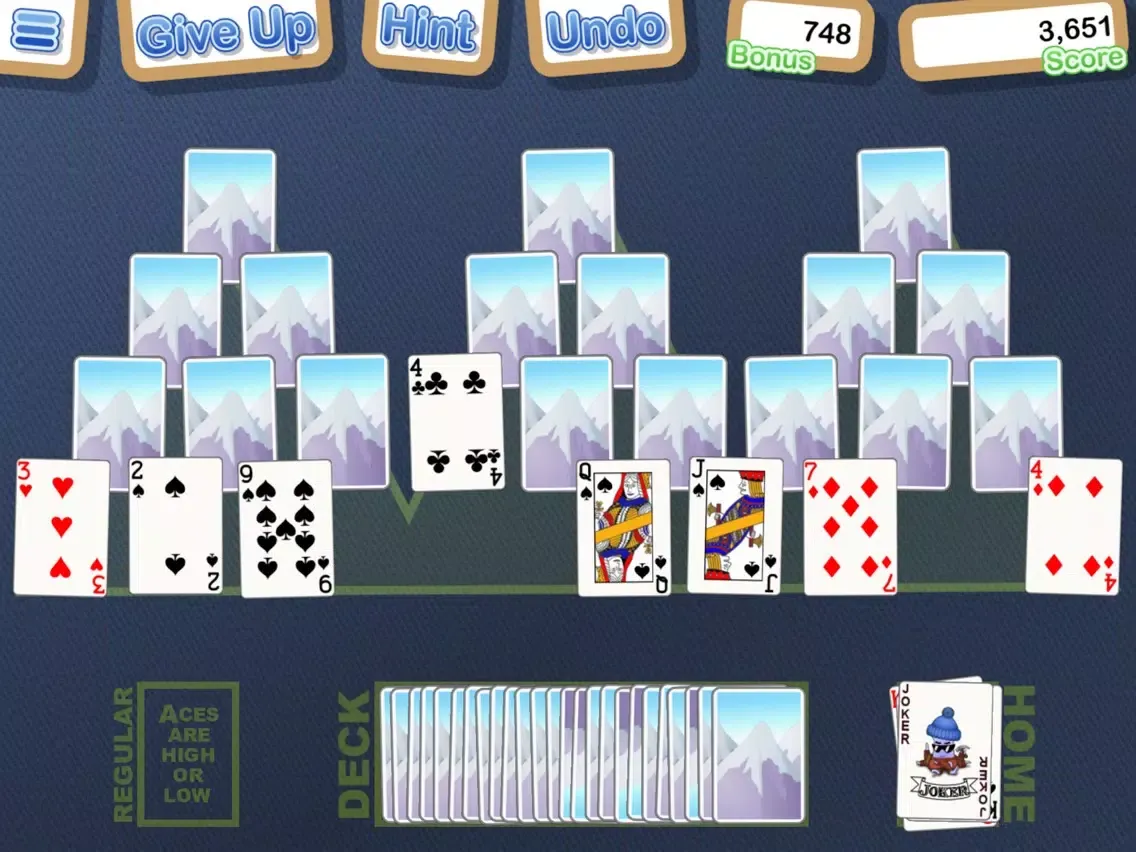 Tangkapan layar Crystal TriPeaks Solitaire iPad 