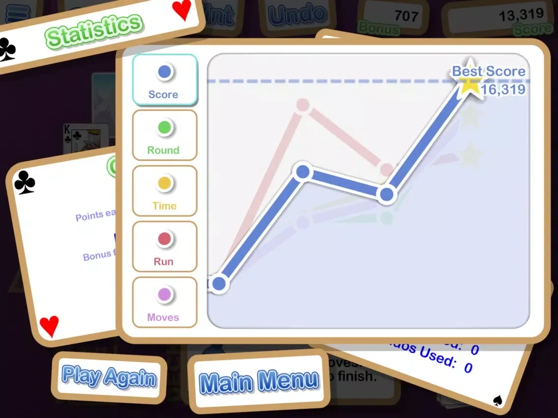 Tangkapan layar Crystal TriPeaks Solitaire iPad 