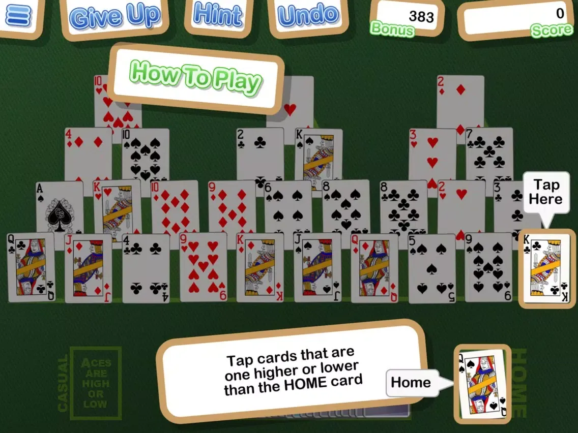Tangkapan layar Crystal TriPeaks Solitaire iPad 