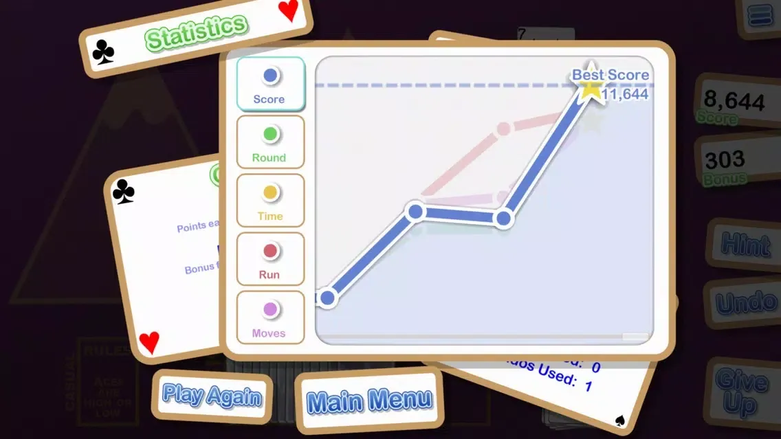 Tangkapan layar Crystal TriPeaks Solitaire