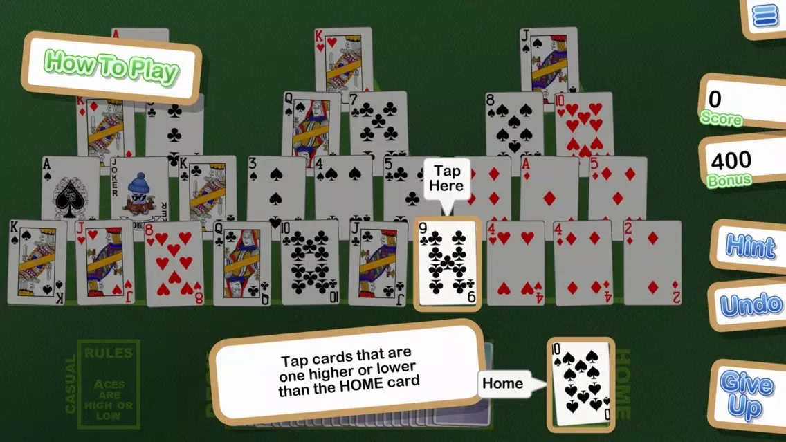 Tangkapan layar Crystal TriPeaks Solitaire