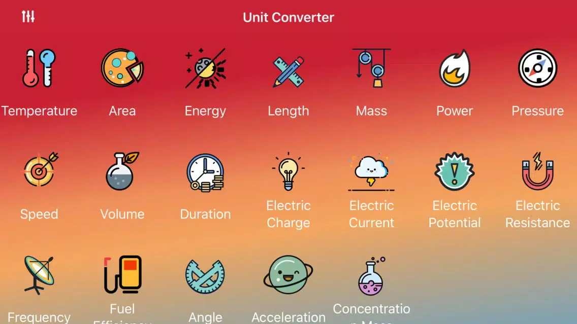 Tangkapan skrin iMeasures - Special Unit Converter