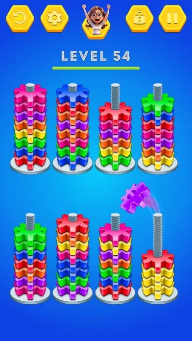 ภาพหน้าจอของ Nuts And Bolts Sort Color Game