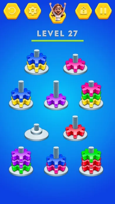 ภาพหน้าจอของ Nuts And Bolts Sort Color Game