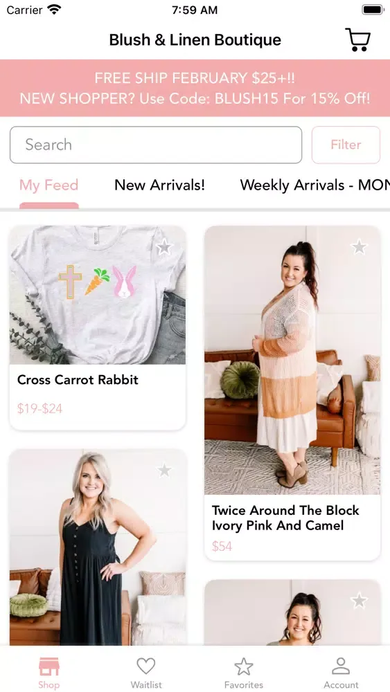Capturas de pantalla de Blush & Linen Boutique