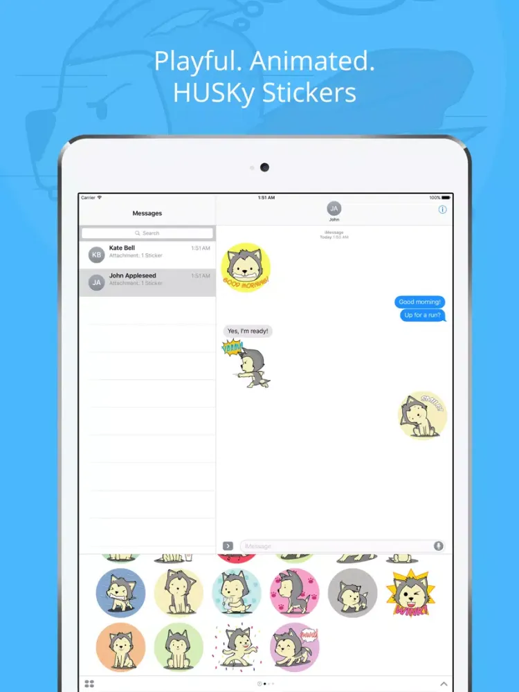 Husky & Dogs Animated Stickers iPad  Ekran Görüntüleri