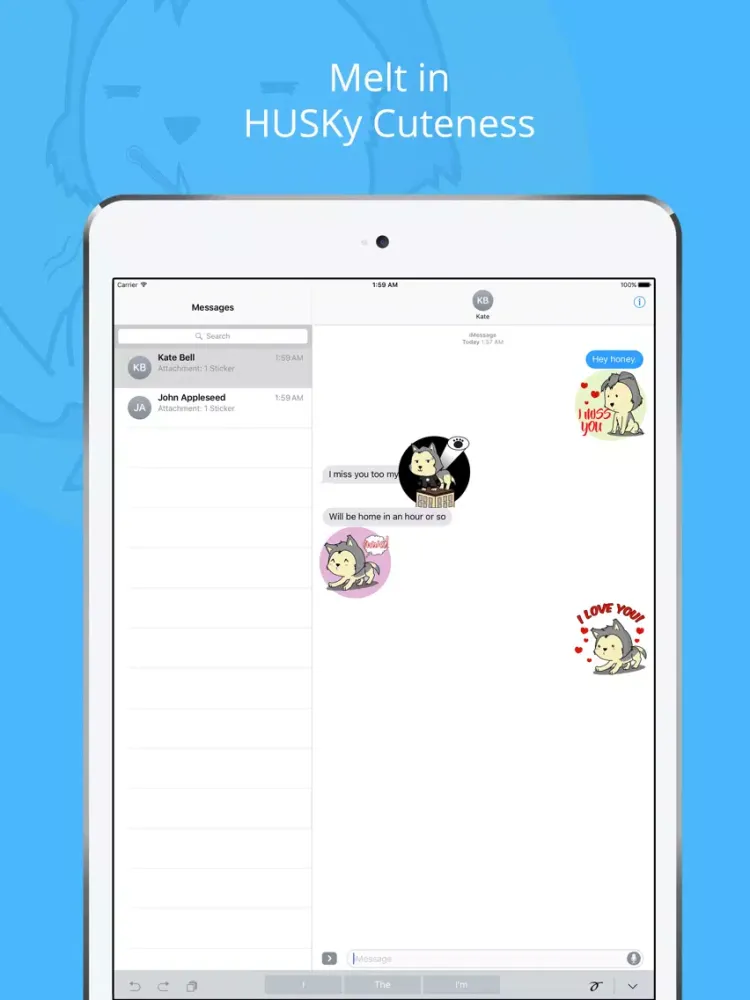 Husky & Dogs Animated Stickers iPad  Ekran Görüntüleri