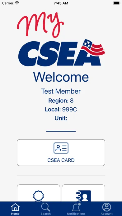 Captures d'écran de My CSEA