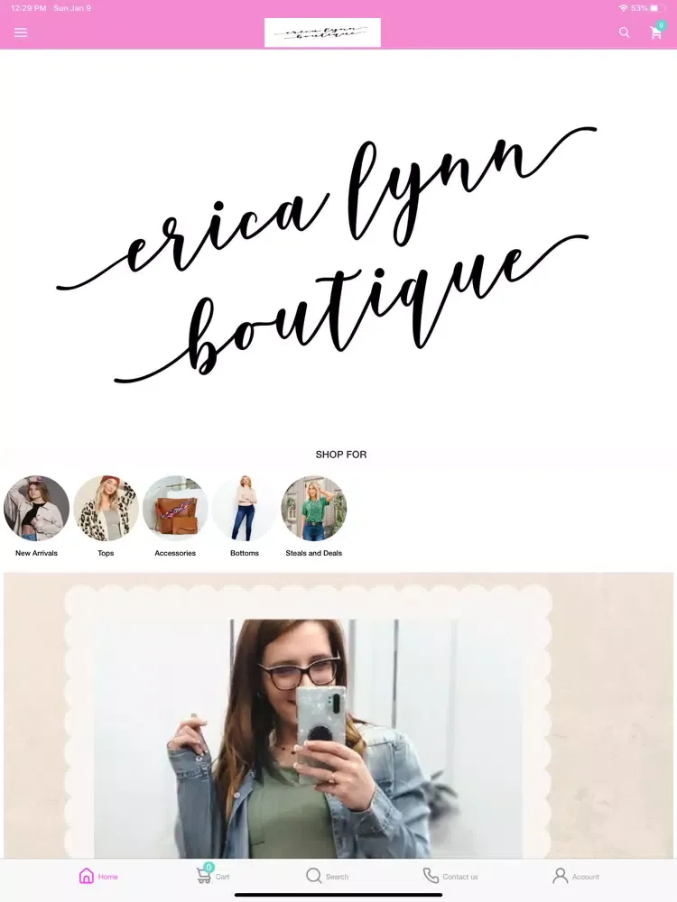 Tangkapan skrin Erica Lynn Boutique iPad 