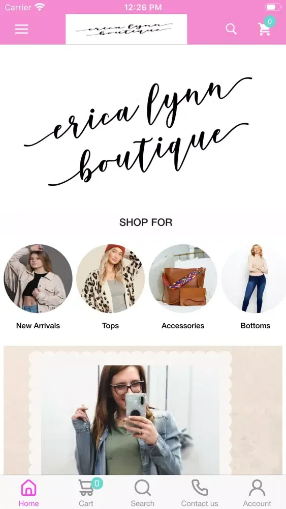 Tangkapan skrin Erica Lynn Boutique
