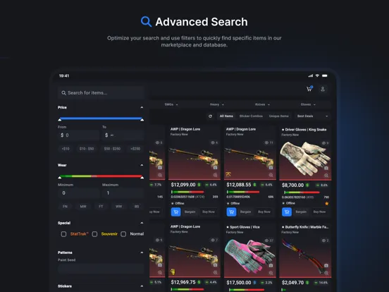 CSFloat iPad  Screenshots