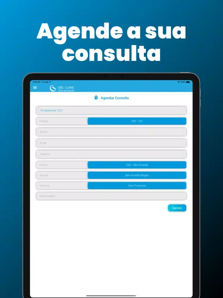 Tangkapan skrin CSG Clinic iPad 