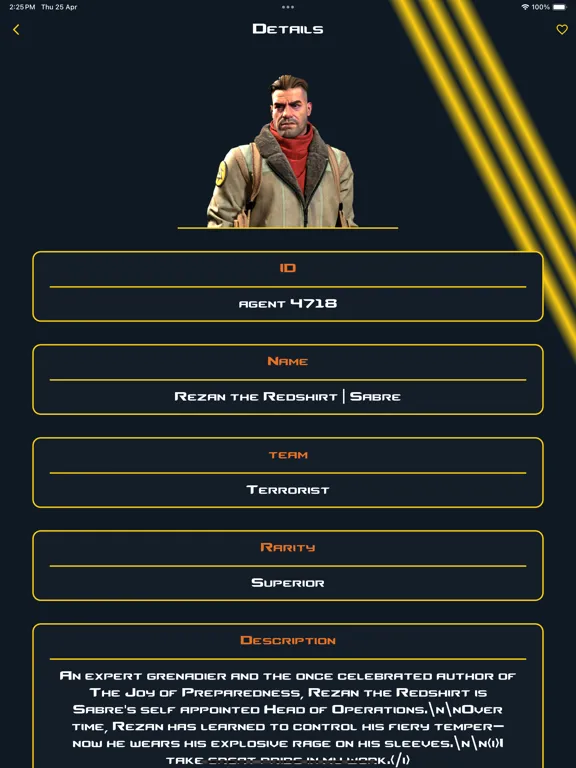 Zrzuty ekranu CS:GO Agents Stats & Guns 2024 iPad 
