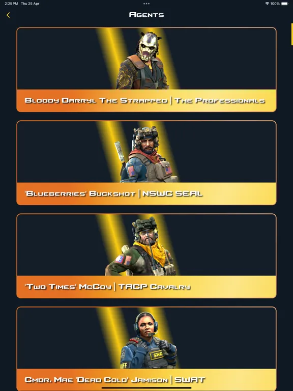 Zrzuty ekranu CS:GO Agents Stats & Guns 2024 iPad 