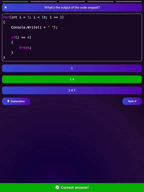 C# Champ iPad Screenshots