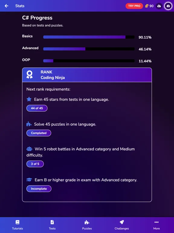 C# Champ iPad Screenshots