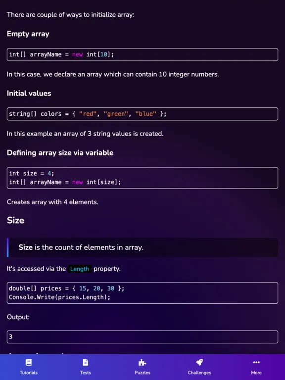 C# Champ iPad Screenshots