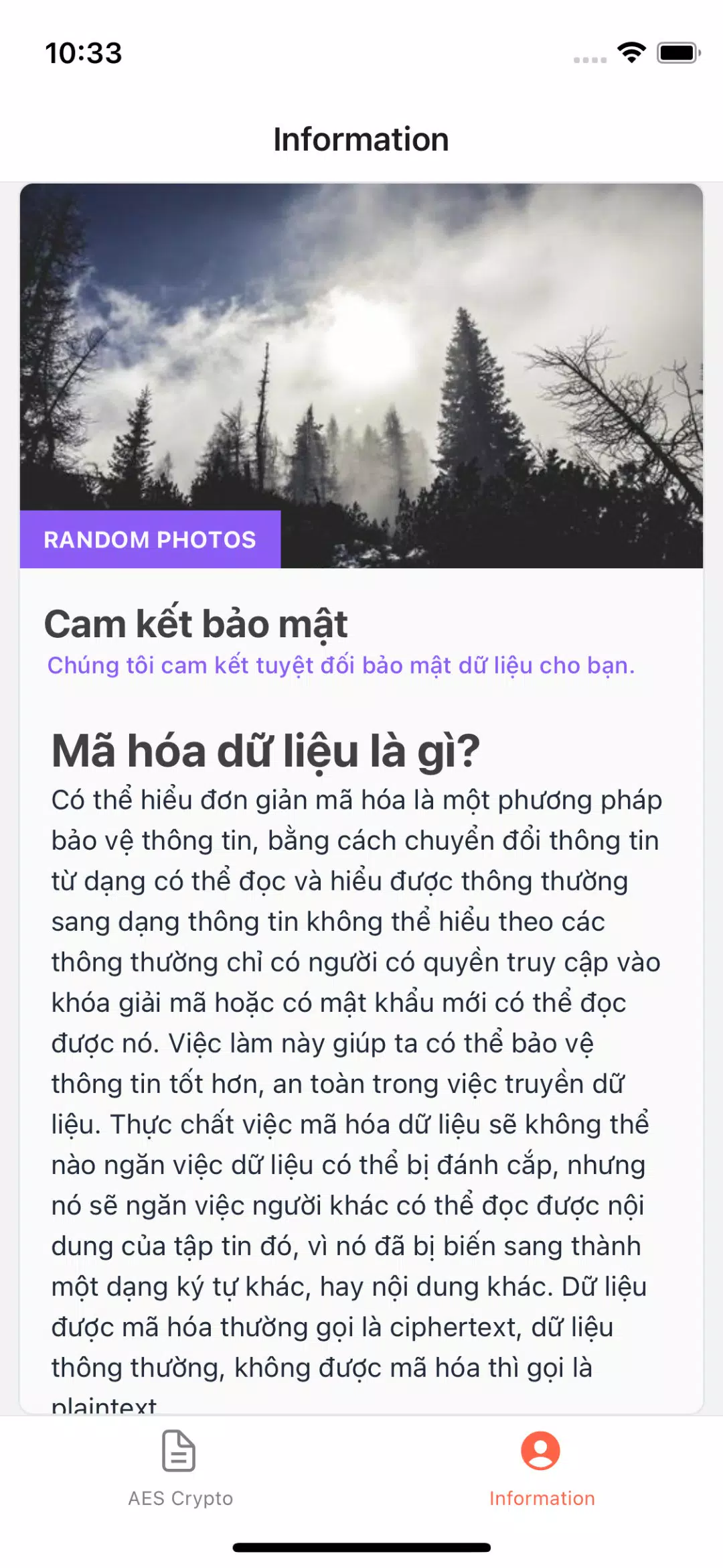 Tangkapan skrin AES Crypto