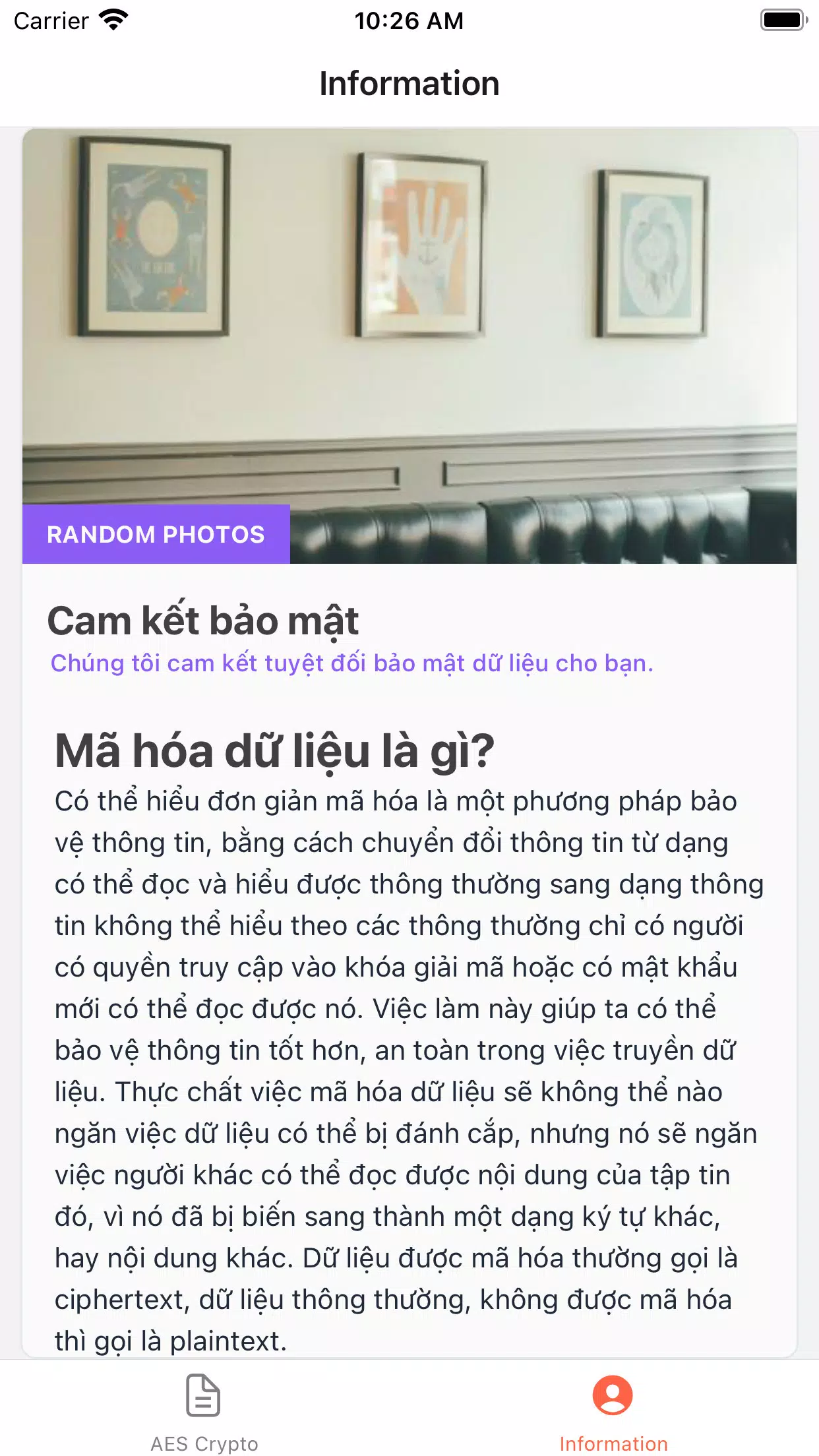 Tangkapan skrin AES Crypto