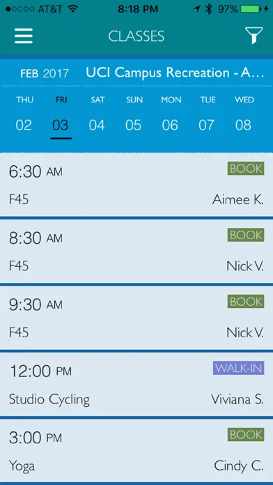 Screenshot di UCI Campus Recreation